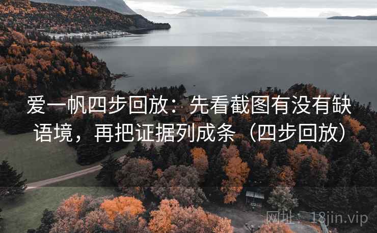 爱一帆四步回放：先看截图有没有缺语境，再把证据列成条（四步回放）